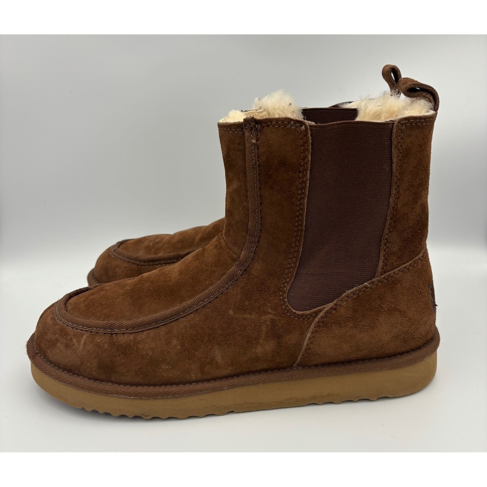 UGG Australia Chelsea Boots Brown Suede Sheep Skin Lined Men's 10